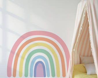 Niedliches Regenbogen-Wandtattoo, Kinderzimmer-Dekor, Regenbogen-Baby-Kinderzimmer-Dekor, Spielzimmer-Dekor, bunte Wandaufkleber