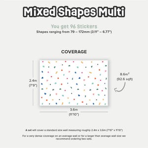 Colorful Wall Decals For Kids, Abstract Shapes Wall Stickers, Kids Room Decor, Mixed Shapes Wall Sticker, Playroom Decal, Removable Stickers image 3