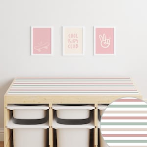 Stripes Trofast Top Sticker, Trofast Top Decal, Gender Neutral Decor, Toy Storage Decal, Boho Nursery Decor, Vinyl ~ 3 colors available