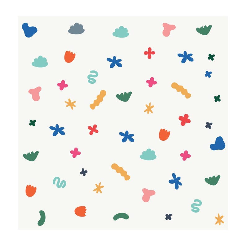 Colorful Wall Decals For Kids, Abstract Shapes Wall Stickers, Kids Room Decor, Mixed Shapes Wall Sticker, Playroom Decal, Removable Stickers image 5