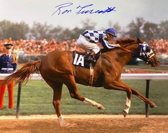 Secretariat photograph Ron Turcotte autograph KENTUCKY DERBY 1973