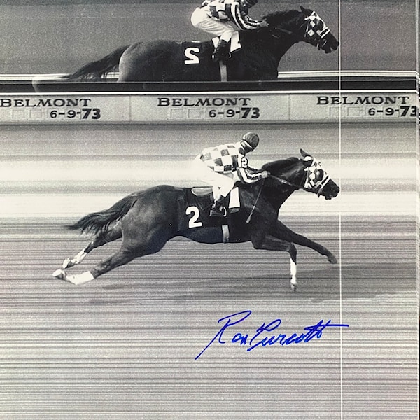 Secretariat Photograph Belmont Stakes 1973 Ron Turcotte Autograph