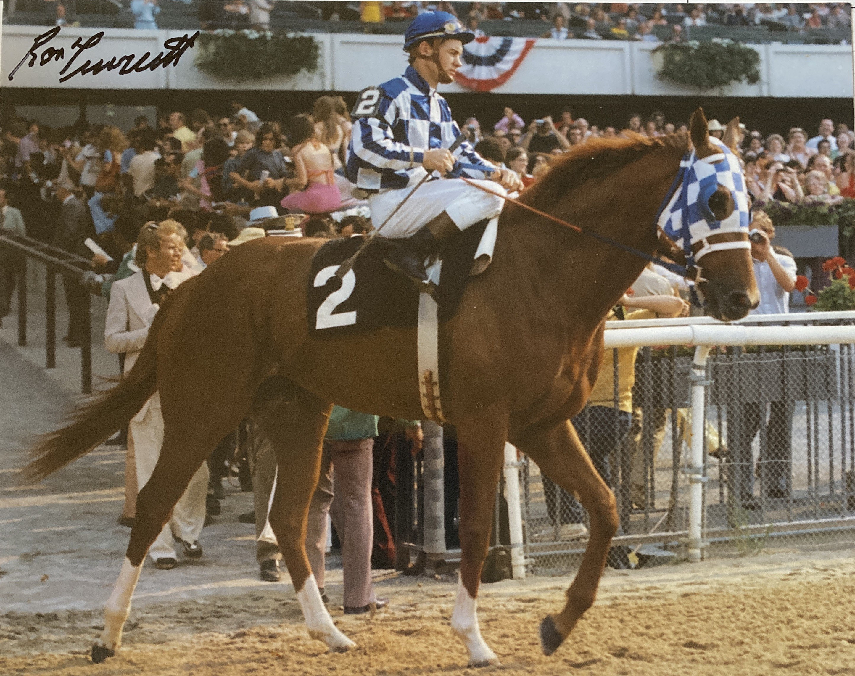 Secretariat signed Ron Turcotte BELMONT STAKES photograph
