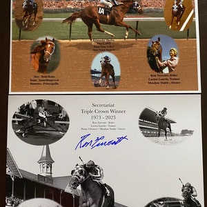 Fotografía(s) de la Secretaría Autógrafo de Ron Turcotte Collage(s) del 40 y 50 aniversario ¡2 artículos firmados! ¡Obtienes ambos!