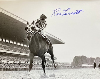 Secretariat signed Ron Turcotte BELMONT STAKES photograph