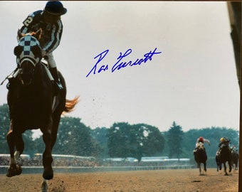 Secretariat signed Ron Turcotte BELMONT STAKES photograph