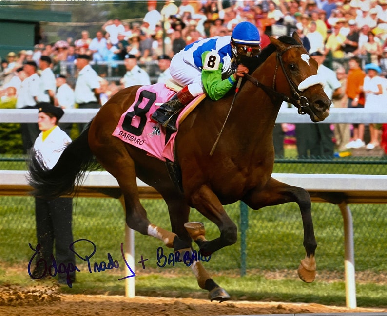 Barbaro Photograph Kentucky Derby 2006 Signed by Edgar Prado Etsy