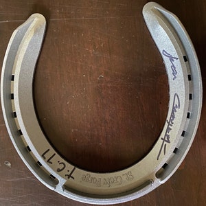 Seattle Slew  HORSESHOE Jean Cruguet autograph