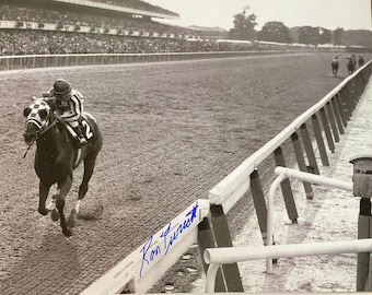 Secretariat photograph Ron Turcotte autograph BELMONT STAKES 1973 triple crown