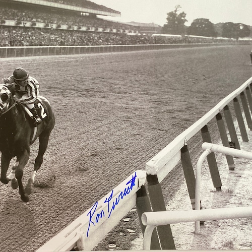 Secretariat photograph Ron Turcotte autograph BELMONT STAKES 1973 triple crown