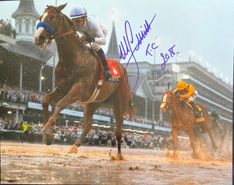 Justify photograph triple crown 2018 signed Mike Smith  KENTUCKY DERBY photograph 8x10