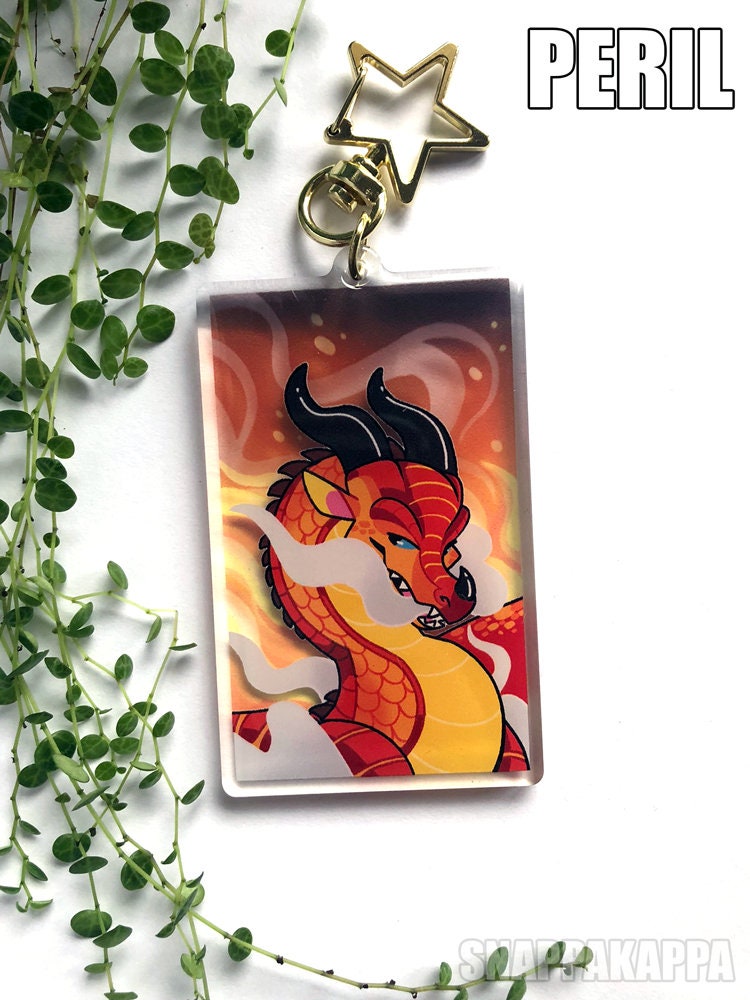 Jade Winglet Keychains 2-2.5inch Acrylic Charms, Wings of Fire 