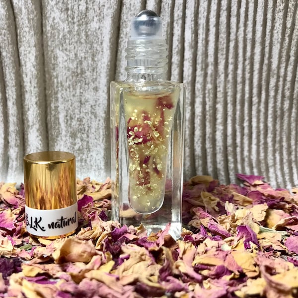 18K Gold Lip Oil with Rose Petals: Strawberry