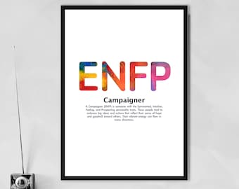 ENFP Personality Type Quote Print | Motivational Wall Art | Minimalist Abstract Poster | Unframed Inspirational Home Décor