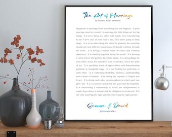 The Art of Marriage Poem Print | Wilferd Arlan Peterson Quote | Wedding Gift | Love Wall Art | Inspirational Print | Unframed Decor