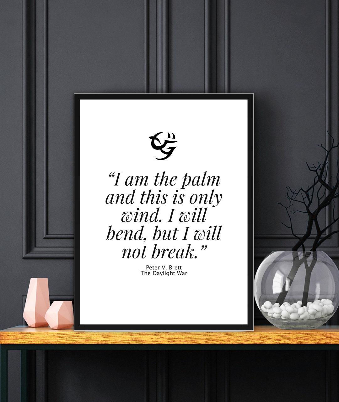I Will Bend Not Break Quote Print | Inspirational Wall Art | Minimalist ...