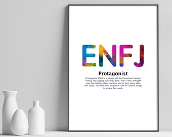 ENFJ Personality Quote Print, 16 Personality Types Wall Art, Inspirational Minimalist Poster, Unframed Home Office Decor Gift