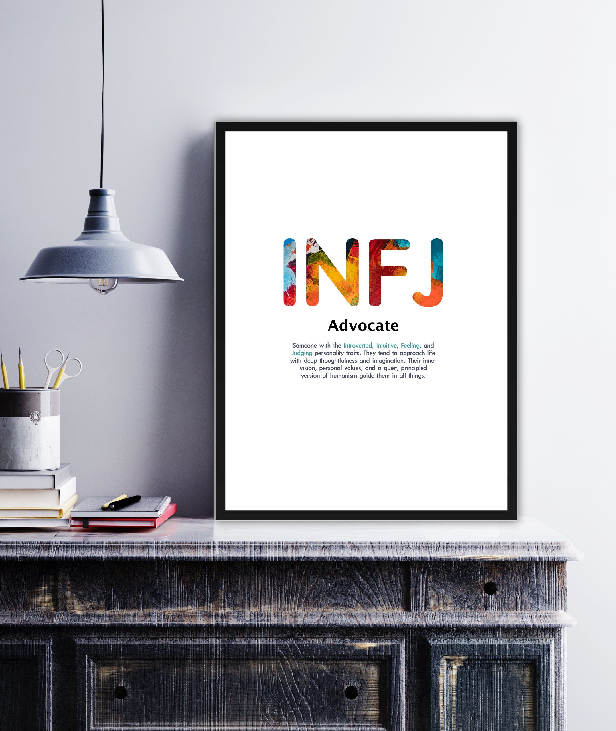 Infj Graphics INFJ Personality Quote Print | 16 Types Wall Art | Colourful Abstract ...
