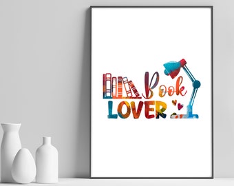Book Lover Print Wall Art | Inspirational Reading Quote Poster | Minimalist Abstract Decor | Bookworm Gift | Library Home Office Prints