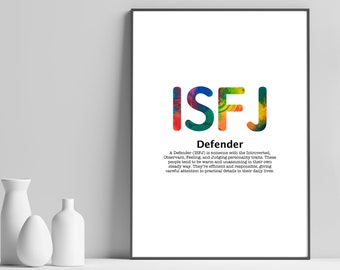 ISFJ Personality Wall Art Print, 16 Types Quote Poster, Inspirational Abstract Decor, Minimalist Unframed Print, Gift for Students & Teens