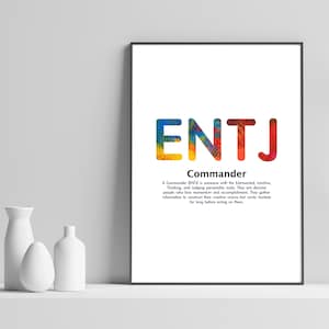 ENTJ Wall Art Print | 16 Personality Types Quote Poster | Inspirational Minimalist Abstract Print | Motivational Home Decor Gift