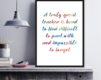 A truly great teacher is hard to find difficult to part with | Teacher Appreciation | Teacher Gift | Thank You  | End of Year TA Present