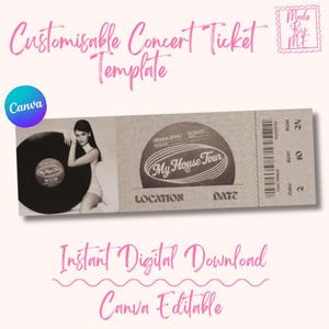 Editable Sienna Spiro “My House” Tour Concert Ticket Canva Template (Digital Download) |Customisable Keepsake Souvenir Gift