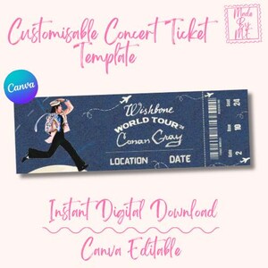 Conan Gray Ticket Template - Etsy