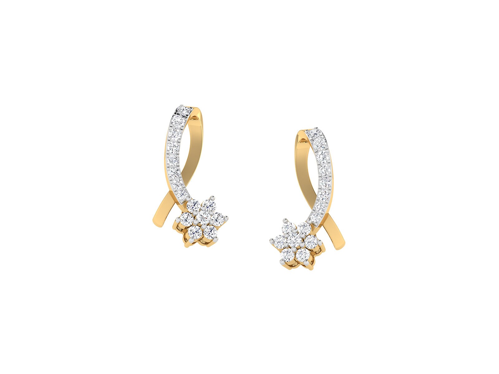 Beautiful Daily wear Diamond Earrings 18K/14K Solid Gold 0.2 Etsy