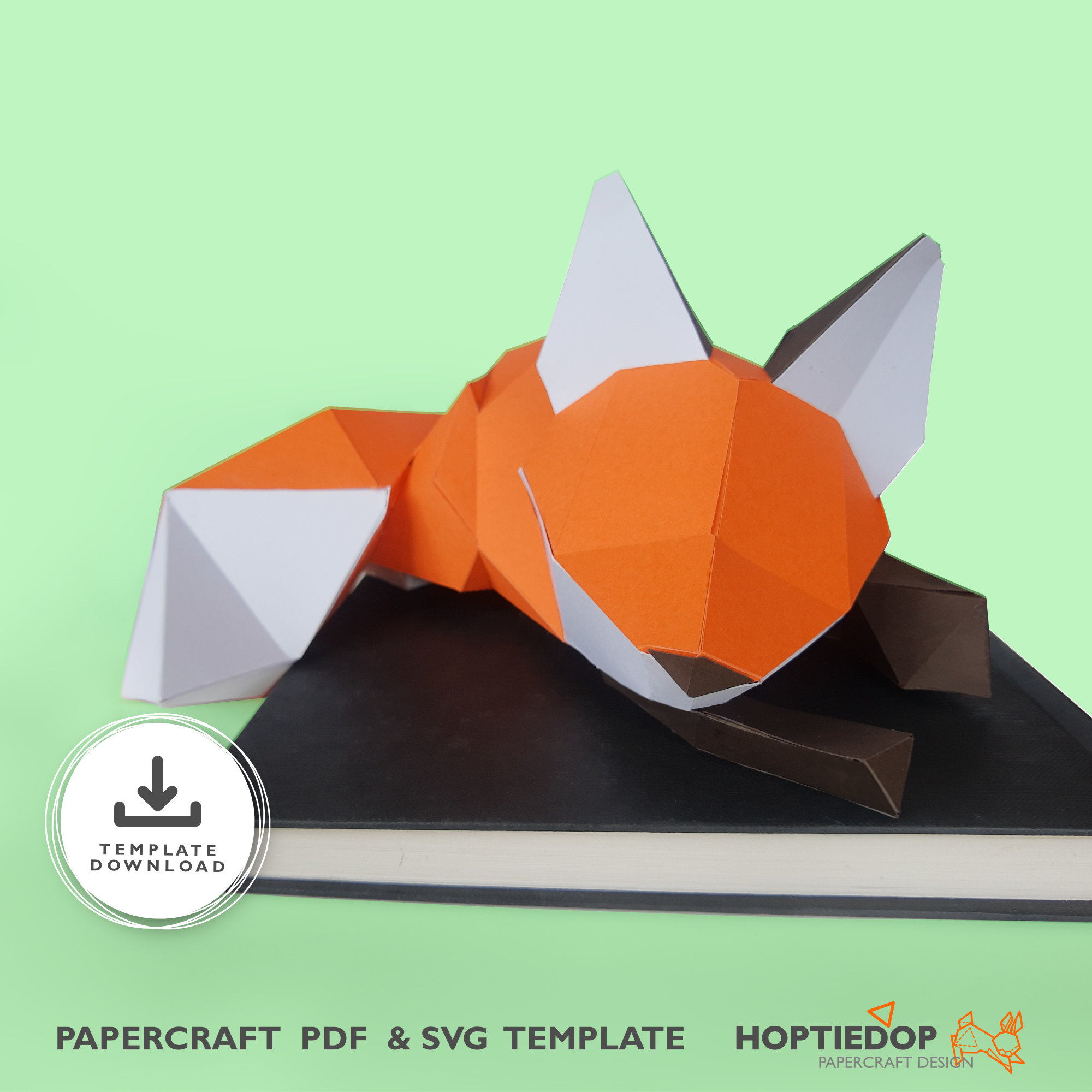 Papercraft 3D Fox Template, Printable PDF & SVG, DIY Origami Papercraft 3D Fox Template, Printable PDF & SVG, DIY Origami