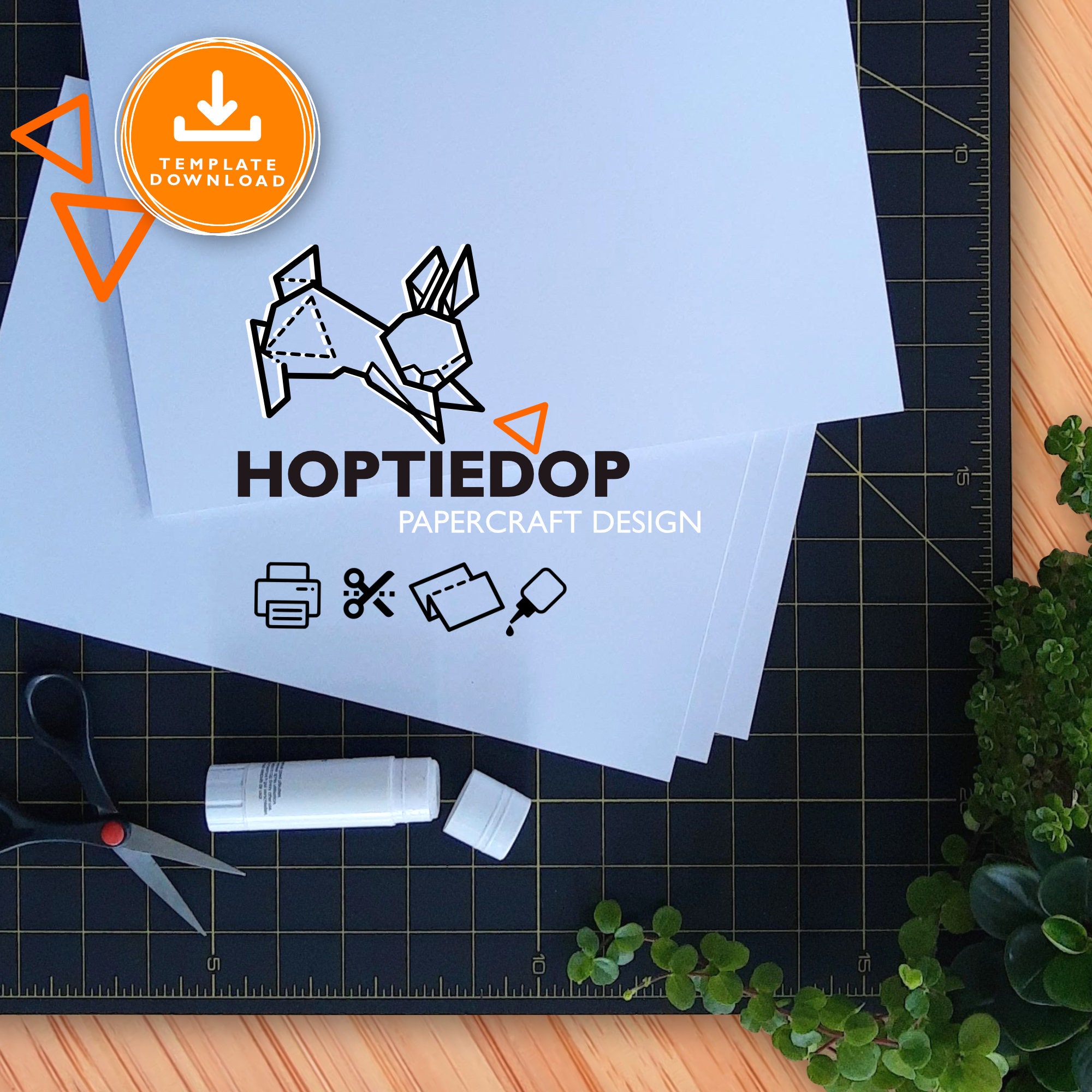 Papercraft Bunny, Printable 3D Rabbit, DIY Gift for Easter