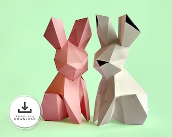 ◆Rabbit-PaperCutting-◆同梱あり② Papercraft Bunny, Printable 3D Rabbit, DIY Gift for Easter