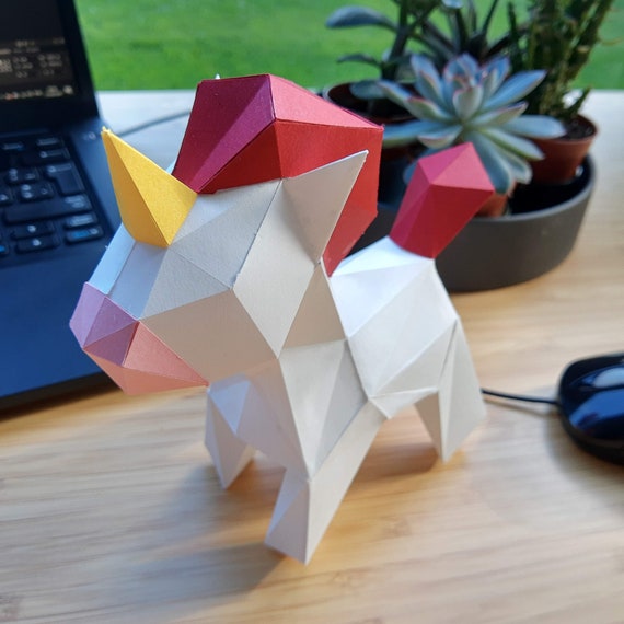 Download Unicorn Papercraft Pdf Svg Printable 3d Animal Lowpoly Etsy