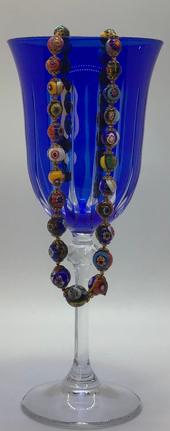 Vintage Graduated Millefiori Murano Art Glass Bea… - image 4