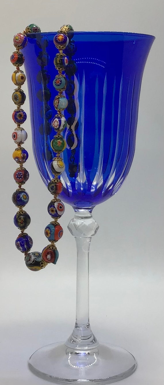 Vintage Graduated Millefiori Murano Art Glass Bea… - image 2