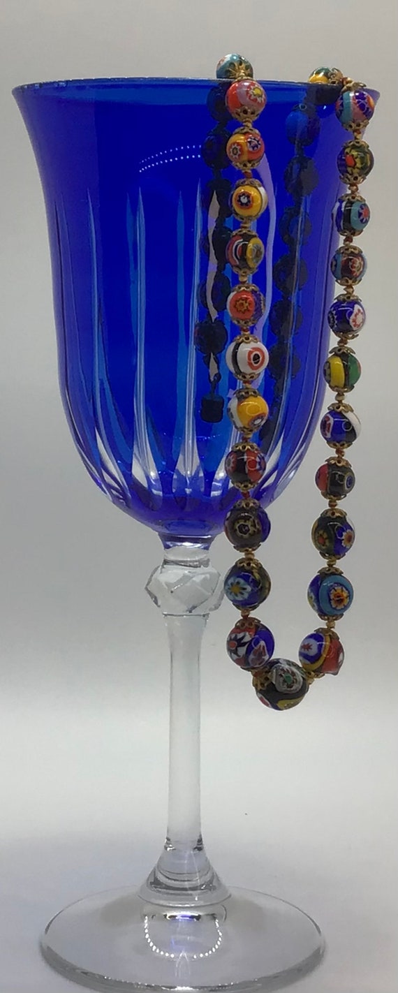 Vintage Graduated Millefiori Murano Art Glass Bea… - image 3