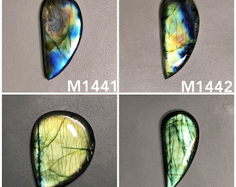 Natural Flashy Labradorite Cabochon Fancy Labradorite Gemstone Cabochon Smooth Polished Handmade Flashy Gemstone for Jewelry M1441-M1444