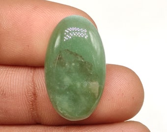 27X15X6 MM Oval shape 25ct Natural green jade flatback cabochon translucent green jadeite stone smooth polished gemstone for jewelry M6923