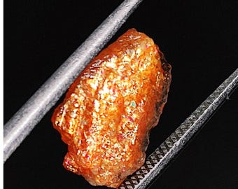 Orange Sunstone Rough, Golden Flashy Gemstone for Jewelry