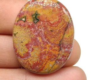 Oval Shape Ocean Jasper Cabohon 55 Carat Natural Ocean Jasper Cabochon Orbicular Design Ocean Jasper Polished Gemstone For Jewelry M6894