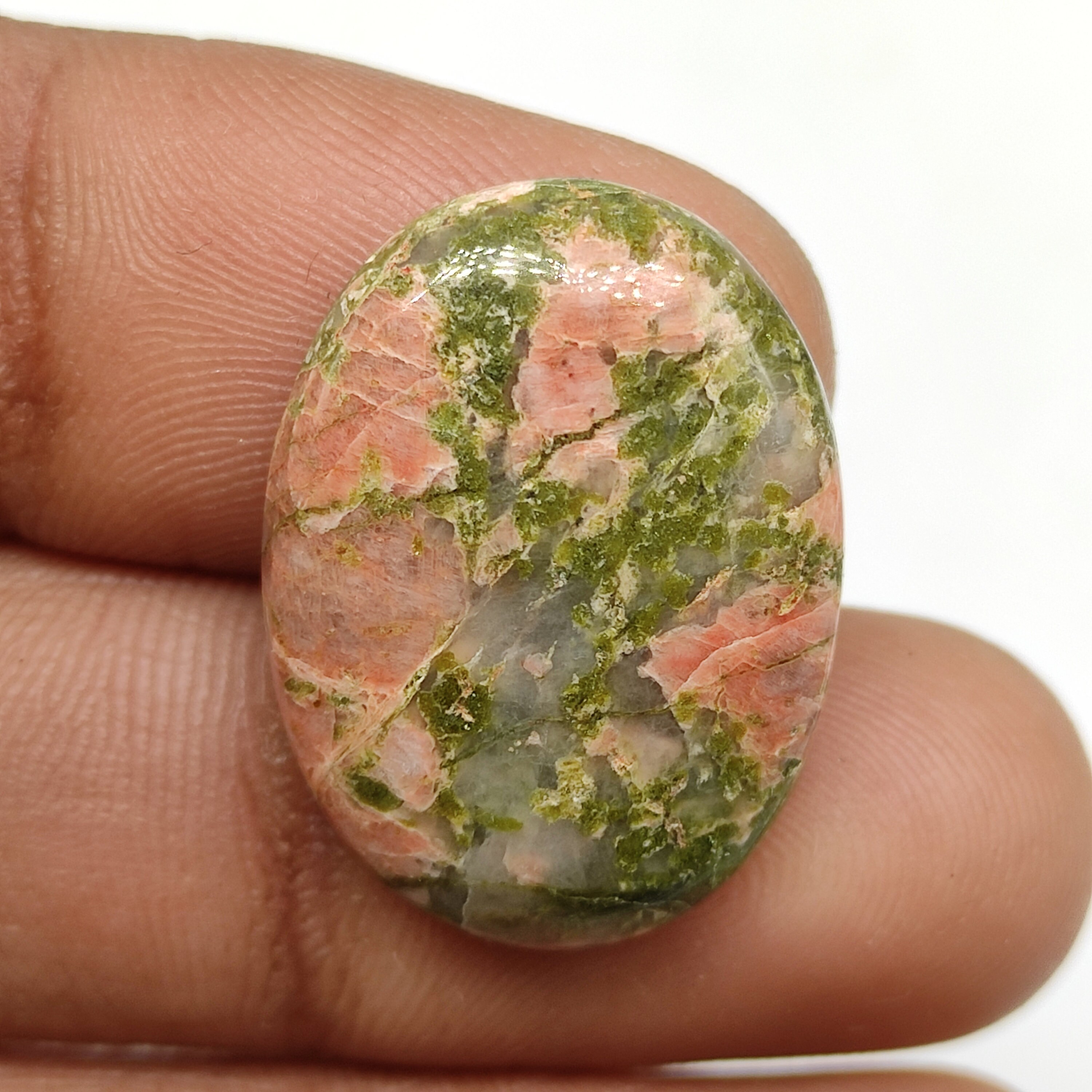 Coin Unakite CAB Cabochon Flatback Dome Undrilled Stone For Jewelry Making 5 Pc 