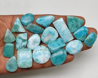 Sky Blue Larimar Cabochon, Sea Pebble Gemstone (10-25 MM)