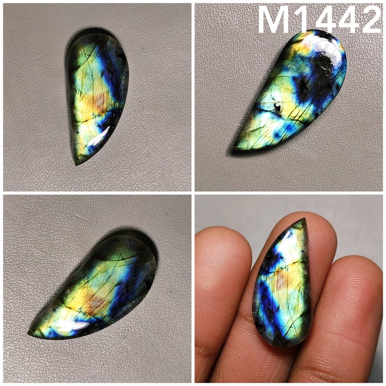 Natural Flashy Labradorite Cabochon Fancy Labradorite Gemstone Cabochon Smooth Polished Handmade Flashy Gemstone for Jewelry M1441-M1444