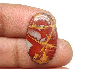 20ct Cabujón de jaspe de jaspe gris rojo natural 26X16X5 MM de forma ovalada diseñador de jaspe jaspe altamente pulido para joyería M6620