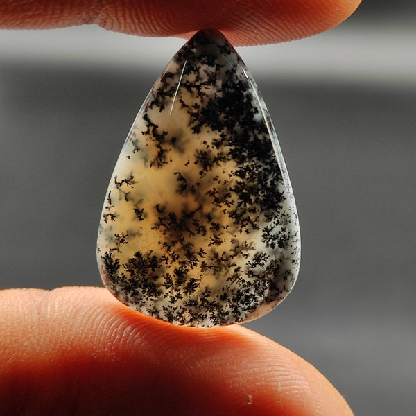 30X20X4 MM Pear shape 20ct Natural black & white dendrite opal cabochon picture design smooth polished gemstone for pendant jewelry M5741