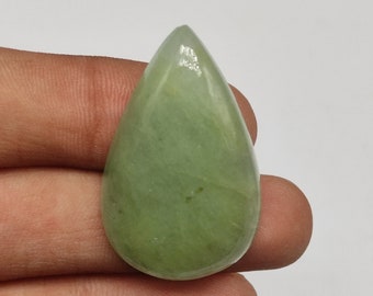 36X22X9 MM Pear shape 55ct Natural green aquamarine flatback cabochon designer aquamarine stone smooth polished gemstone for jewelry M5817