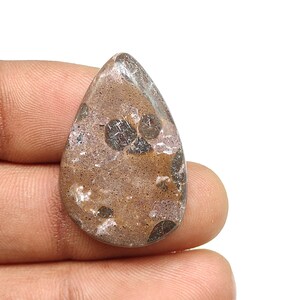 25ct Naturale multicolore bauxite flatback cabochon pera forma designer bauxite liscia lucido pietra preziosa per pendente gioielli filo wrapp M5508