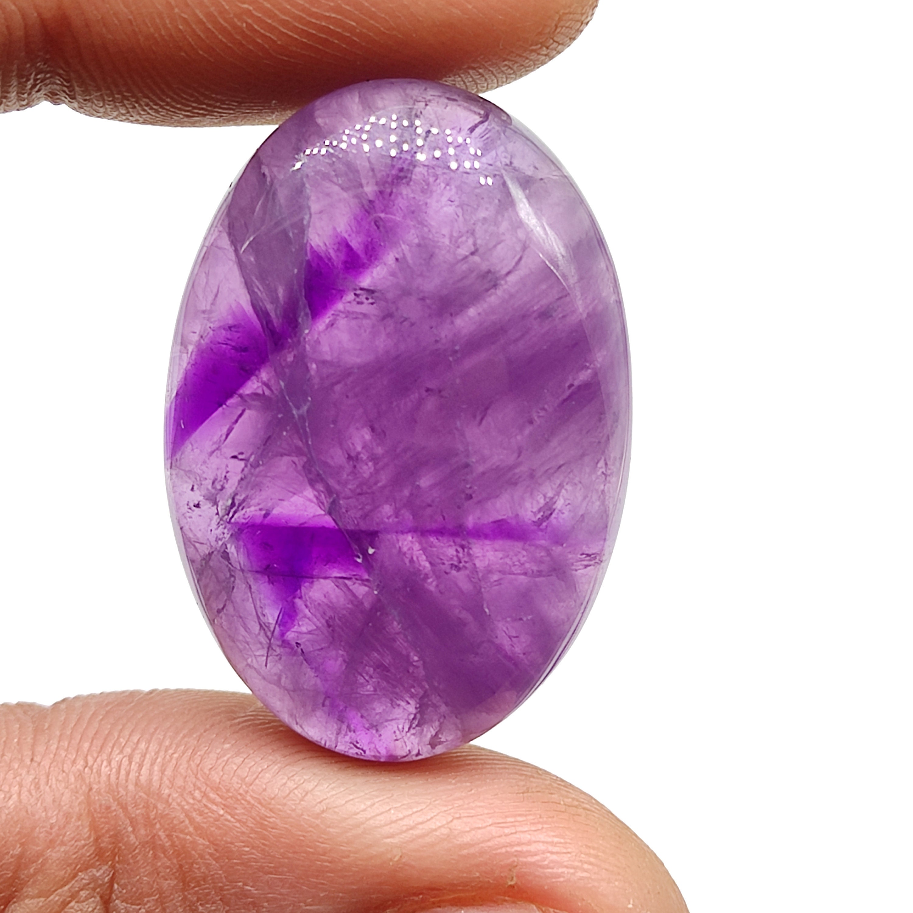 100% Natural purple amethyst cabochon oval shape chevron amethyst crystal clear stone amethyst transparent loose gemstone for jewelry M6850