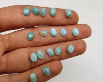 7X5 MM Oval shape 15ct Natural sky blue larimar cabochon 22pcs wholesale lot Atlantis larimar healing stone smooth polished gemstone M6977