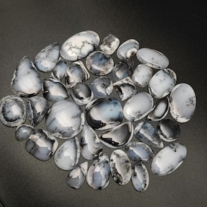 Wholesale Dendrite Opal Cabochon Mix Shape and Size Natural Black & White Dendrite Opal Cabochon Picture Design Dendrite Opal Gemstone MV28